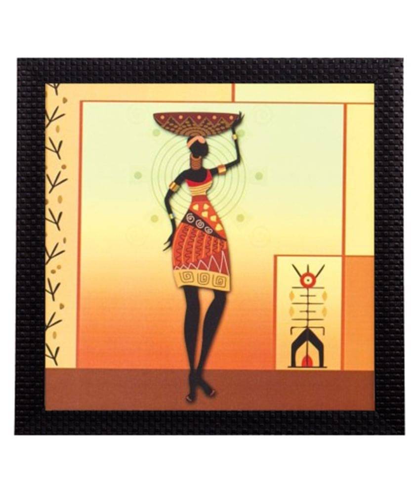     			eCraftIndia Tribal Woman Satin Matt Texture UV Art Painting