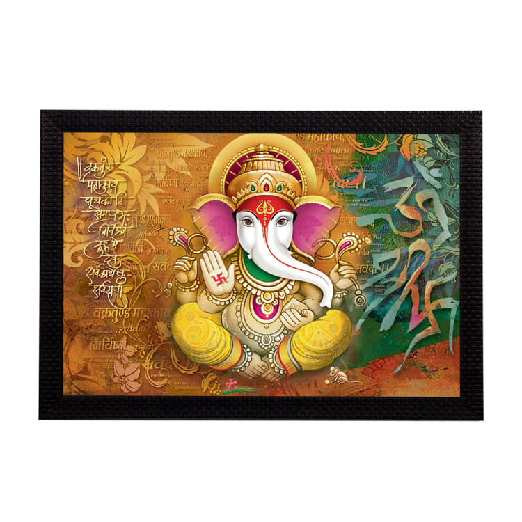     			eCraftIndia Multicoloured Lord Ganesha UV Wall Art