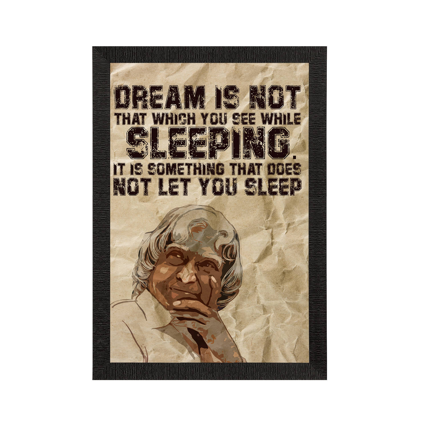eCraftIndia Beige & Black A. P. J. Abdul Kalam Motivational Quote Wall Painting     			eCraftIndia Beige & Black A. P. J. Abdul Kalam Motivational Quote Wall Painting