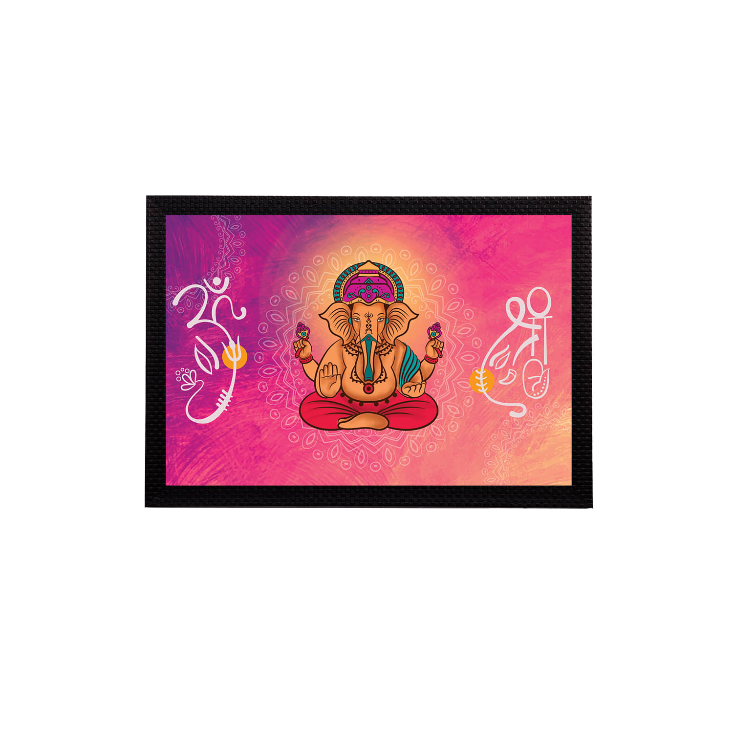 eCraftIndia Multicoloured Lord Ganesha Painting Wall Art With Frame eCraftIndia Multicoloured Lord Ganesha Painting Wall Art With Frame