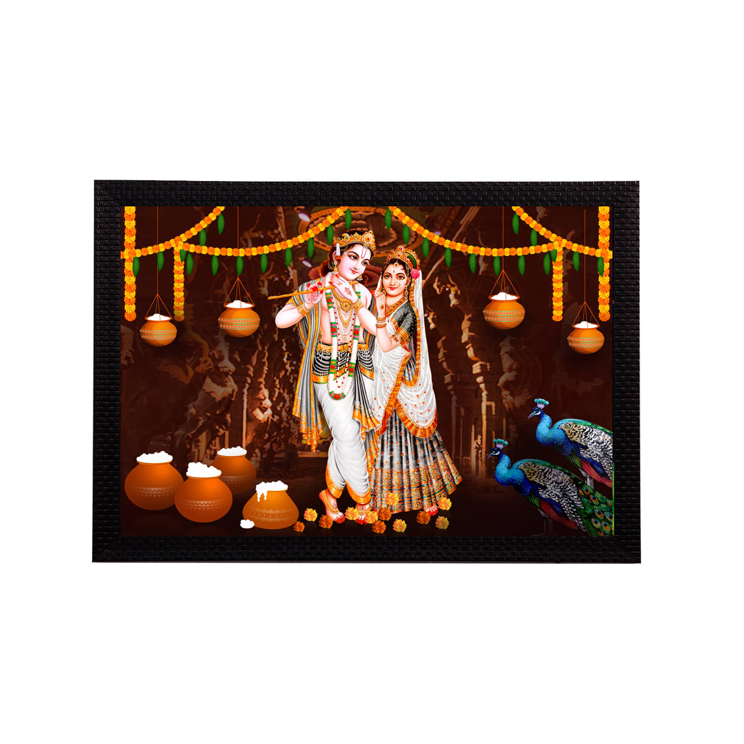     			eCraftIndia Lord Krishna Satin Matt Texture UV Art Painting