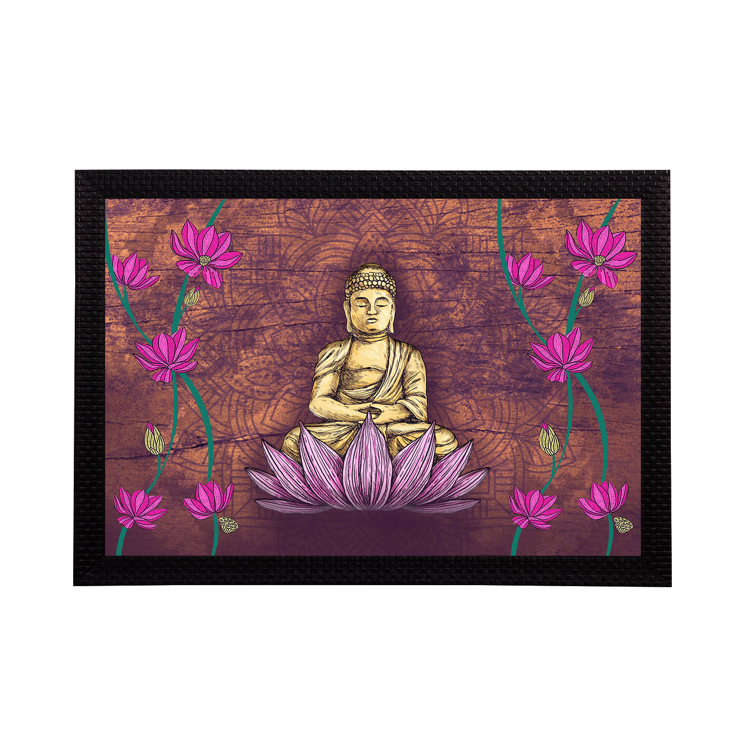 eCraftIndia Brown & Purple Meditating Lord Buddha Satin Matt Texture UV Wall Art eCraftIndia Brown & Purple Meditating Lord Buddha Satin Matt Texture UV Wall Art