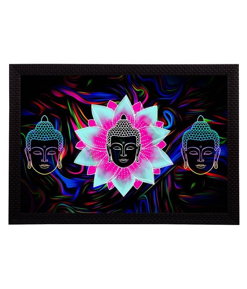 eCraftIndia Black & Blue Meditating Lord Buddha Satin Matt Texture UV Art Painting eCraftIndia Black & Blue Meditating Lord Buddha Satin Matt Texture UV Art Painting