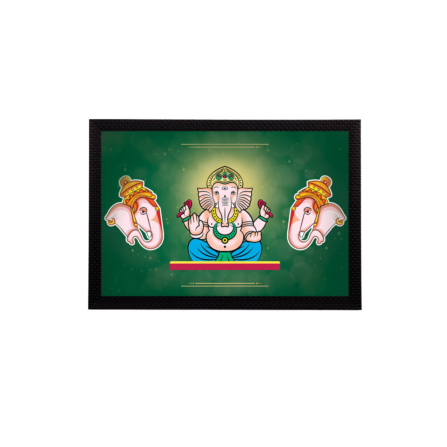     			eCraftIndia Multicolored Lord Ganesha Satin Matt Texture UV Wall Art