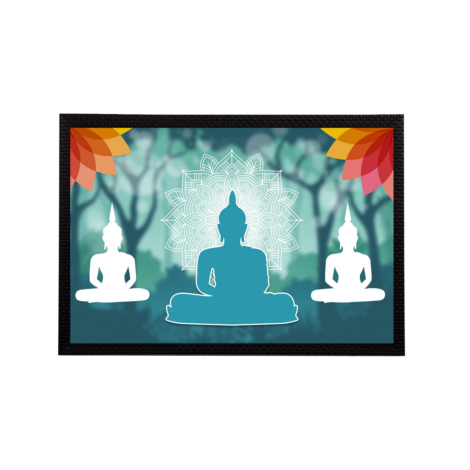 eCraftIndia Blue & White Meditating Lord Buddha Satin Matt Texture UV Wall Art eCraftIndia Blue & White Meditating Lord Buddha Satin Matt Texture UV Wall Art