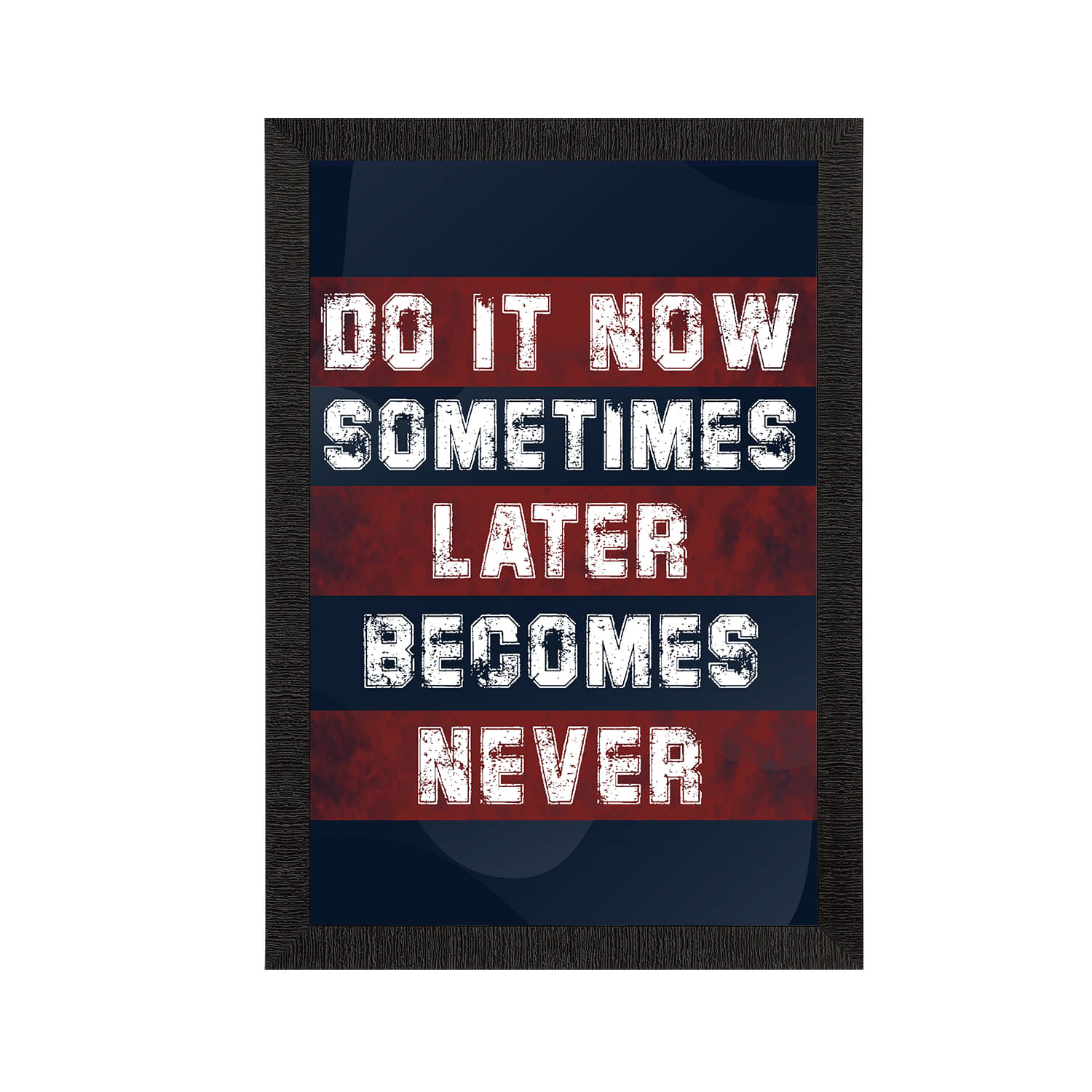     			eCraftIndia Navy & White Motivational Quote Satin Matte Texture UV Wall Painting