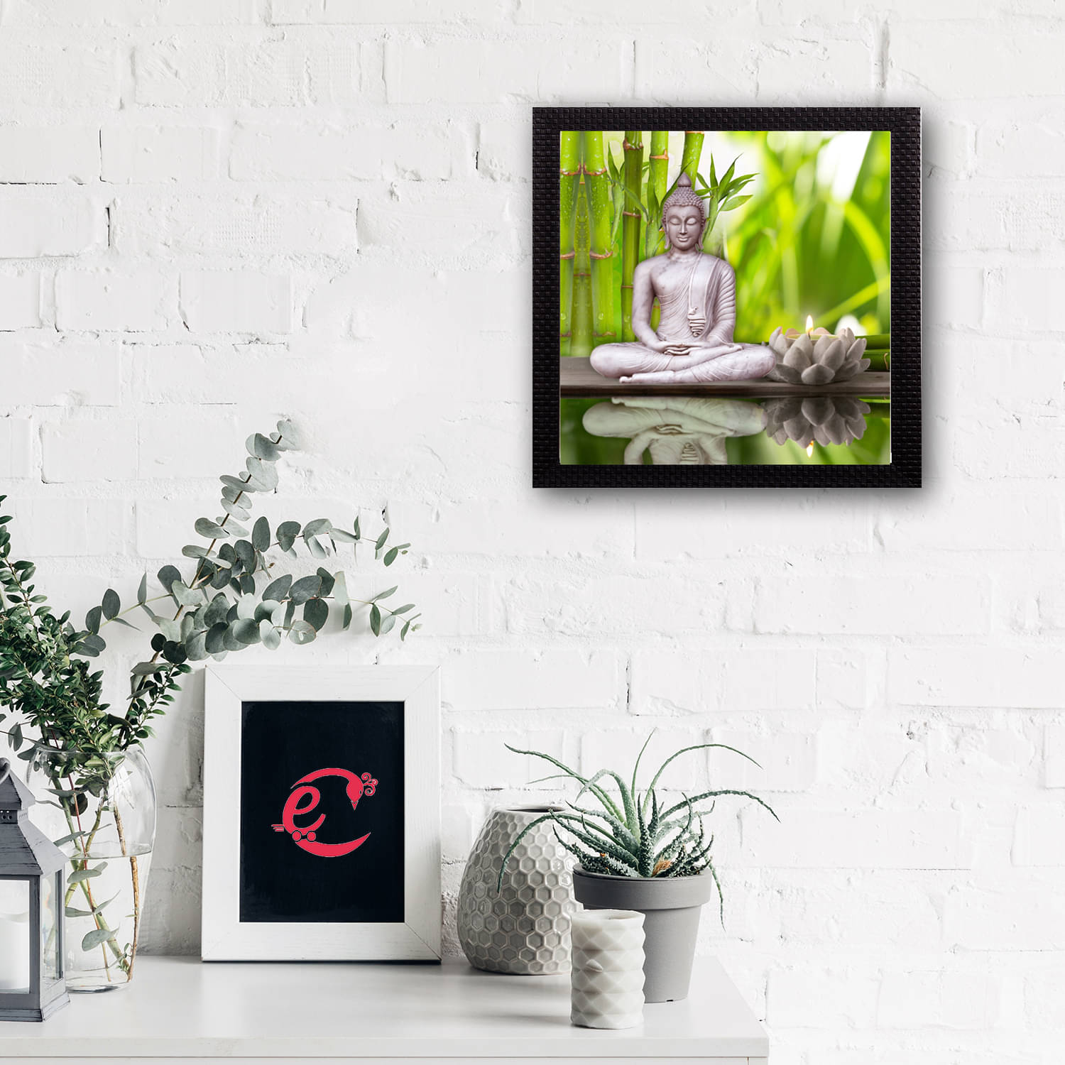     			eCraftIndia Multicoloured Lord Buddha UV Wall Art