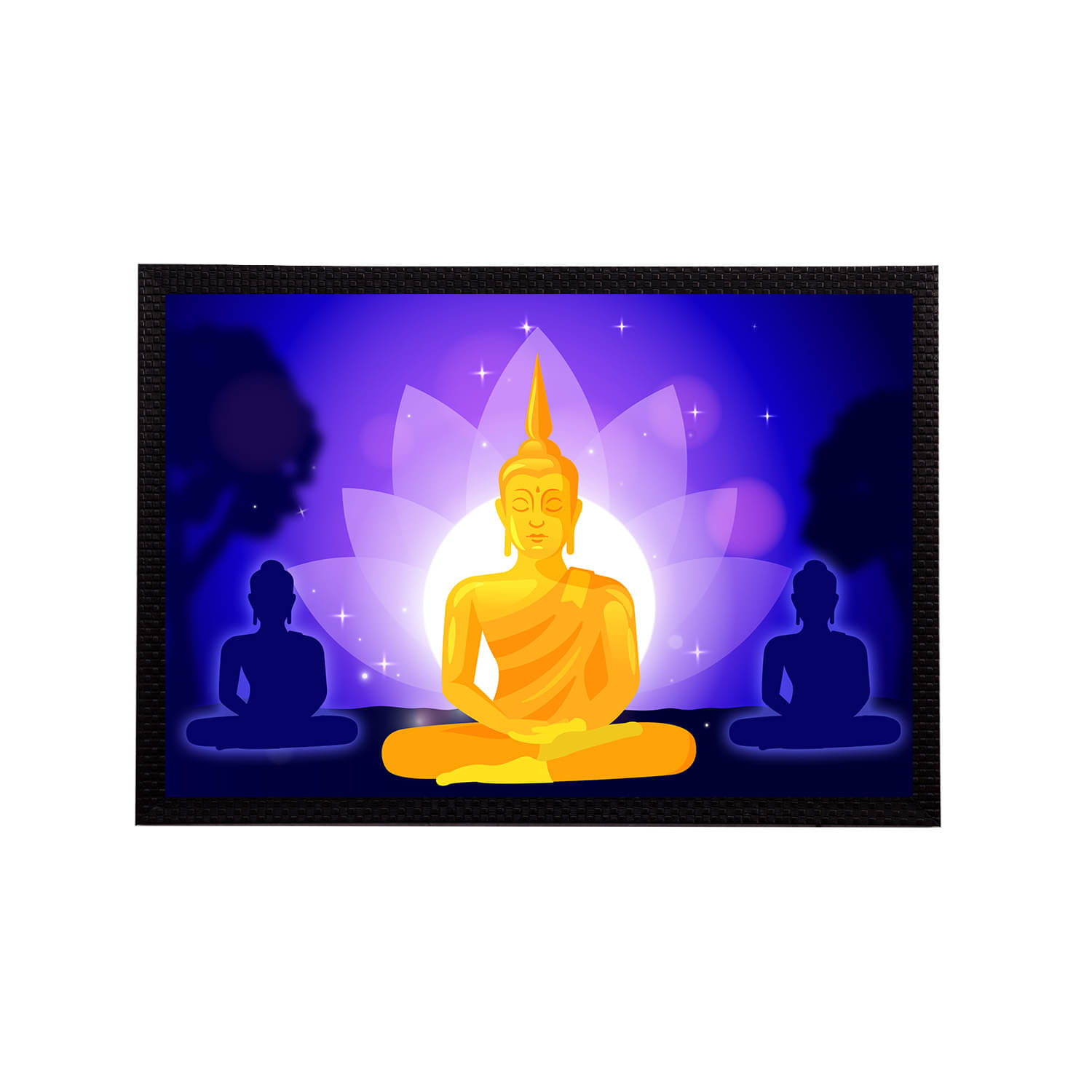 eCraftIndia Purple & Mustard Yellow Meditating Lord Buddha Printed Satin Matt Textured UV Wall Art eCraftIndia Purple & Mustard Yellow Meditating Lord Buddha Printed Satin Matt Textured UV Wall Art