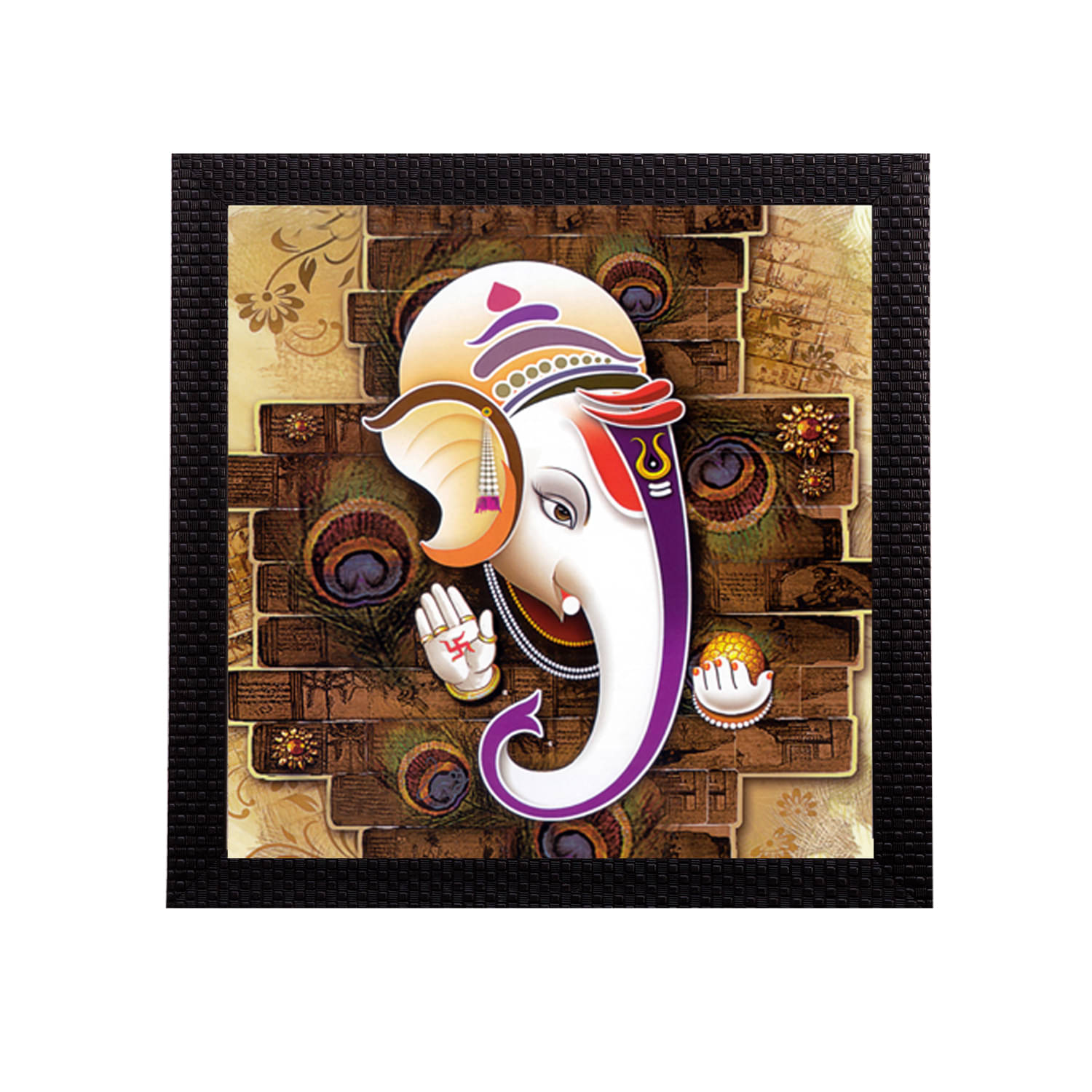     			eCraftIndia Multicoloured Lord Ganesha UV Wall Art