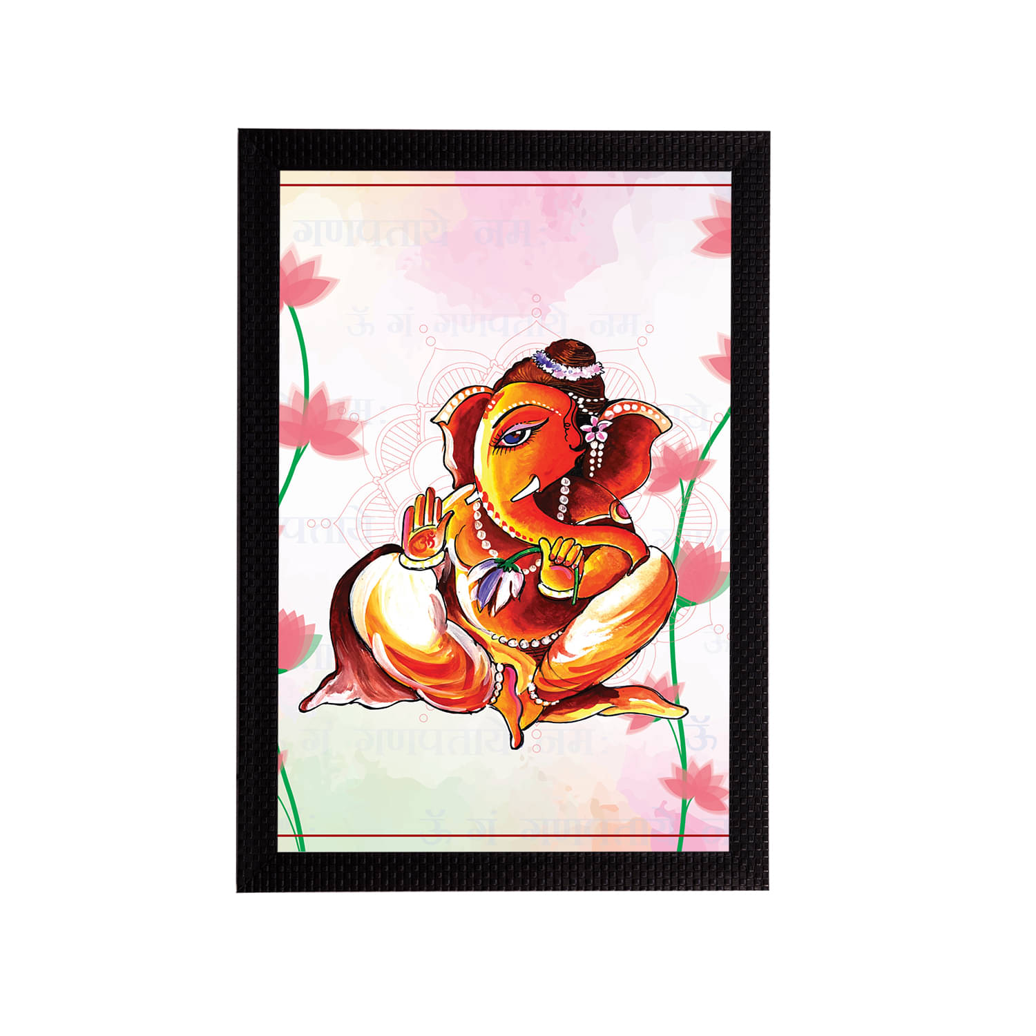 eCraftIndia Orange & Pink Lord Ganesha Satin Matt Textured UV Wall Art eCraftIndia Orange & Pink Lord Ganesha Satin Matt Textured UV Wall Art