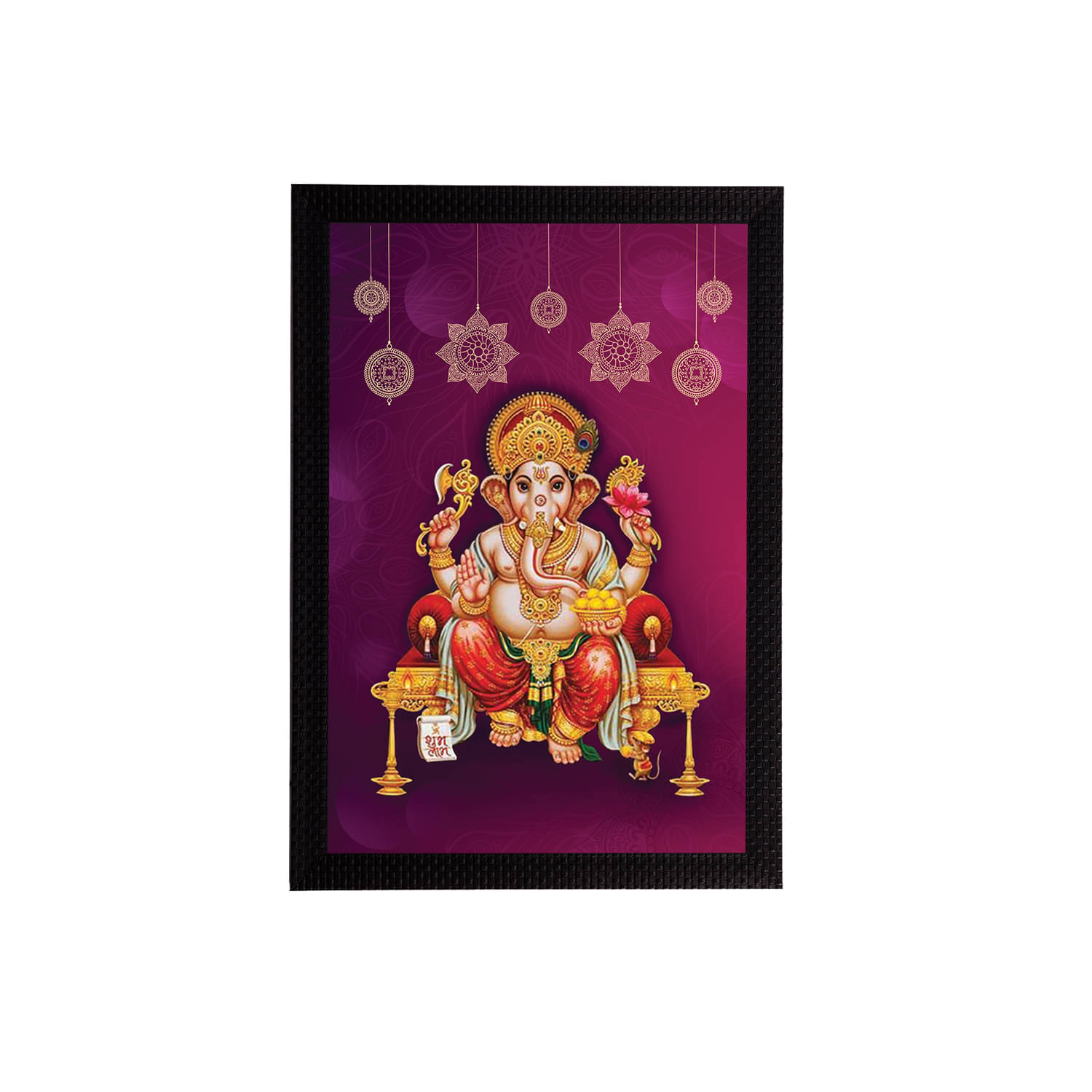 eCraftIndia Purple & Yellow Lord Ganesha Satin Matt Texture UV Art Painting eCraftIndia Purple & Yellow Lord Ganesha Satin Matt Texture UV Art Painting
