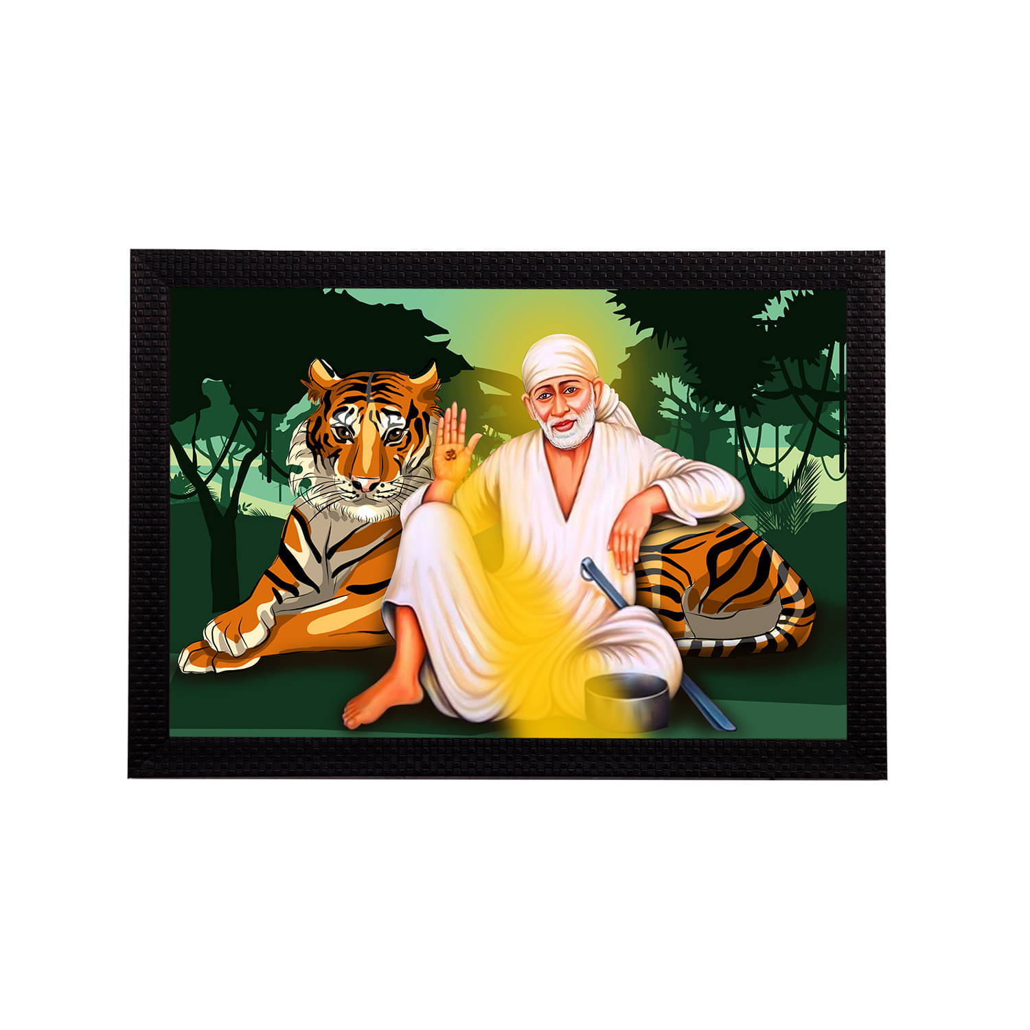 eCraftIndia Multi-Coloured Satin Matt Texture Sai Baba UV Wall Art eCraftIndia Multi-Coloured Satin Matt Texture Sai Baba UV Wall Art