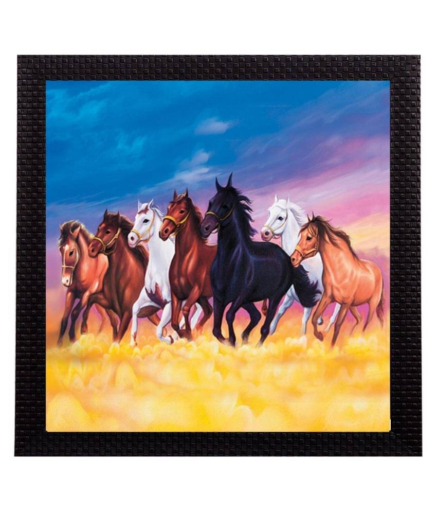 eCraftIndia Blue & Brown 7 Running Lucky Horses Design Satin Matt Texture UV Wall Art eCraftIndia Blue & Brown 7 Running Lucky Horses Design Satin Matt Texture UV Wall Art