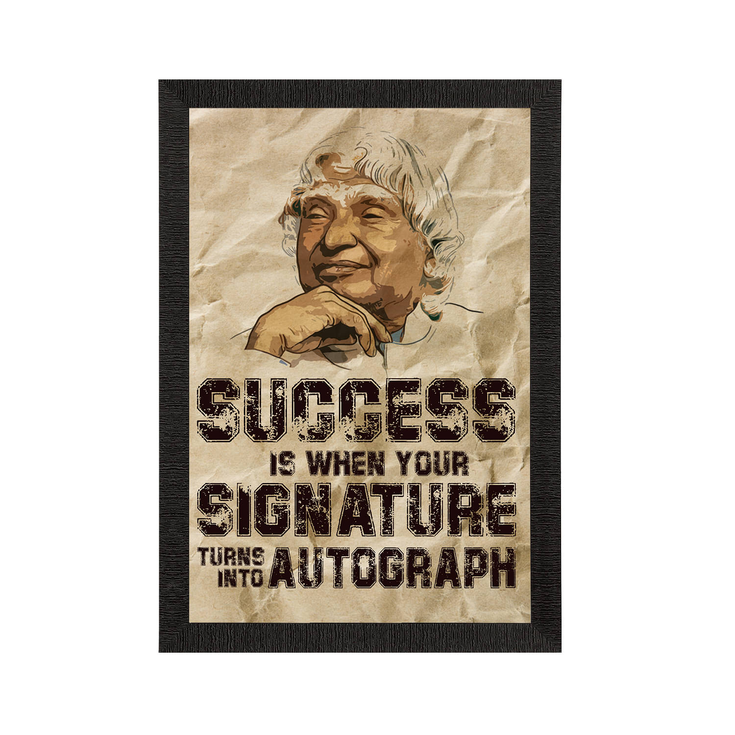     			eCraftIndia Brown A. P. J. Abdul Kalam Motivational Quote Satin Matt Texture UV Art Painting