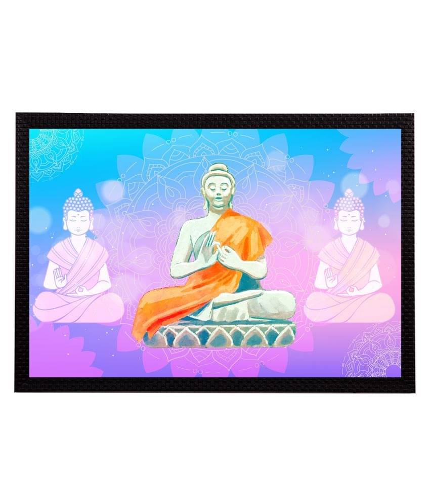 eCraftIndia Pink & Orange Meditating Lord Buddha Satin Matt Textured UV Wall Painting     			eCraftIndia Pink & Orange Meditating Lord Buddha Satin Matt Textured UV Wall Painting