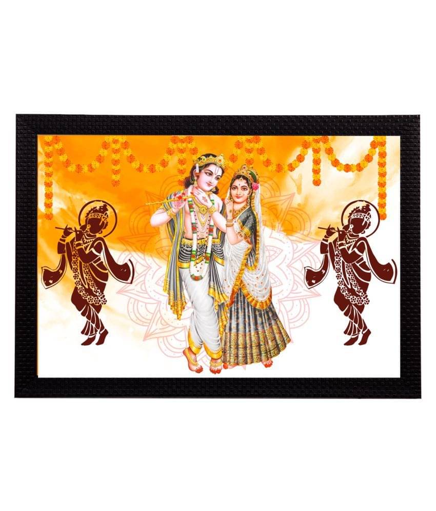     			eCraftIndia Lord Krishna Satin Matt Texture UV Art Painting