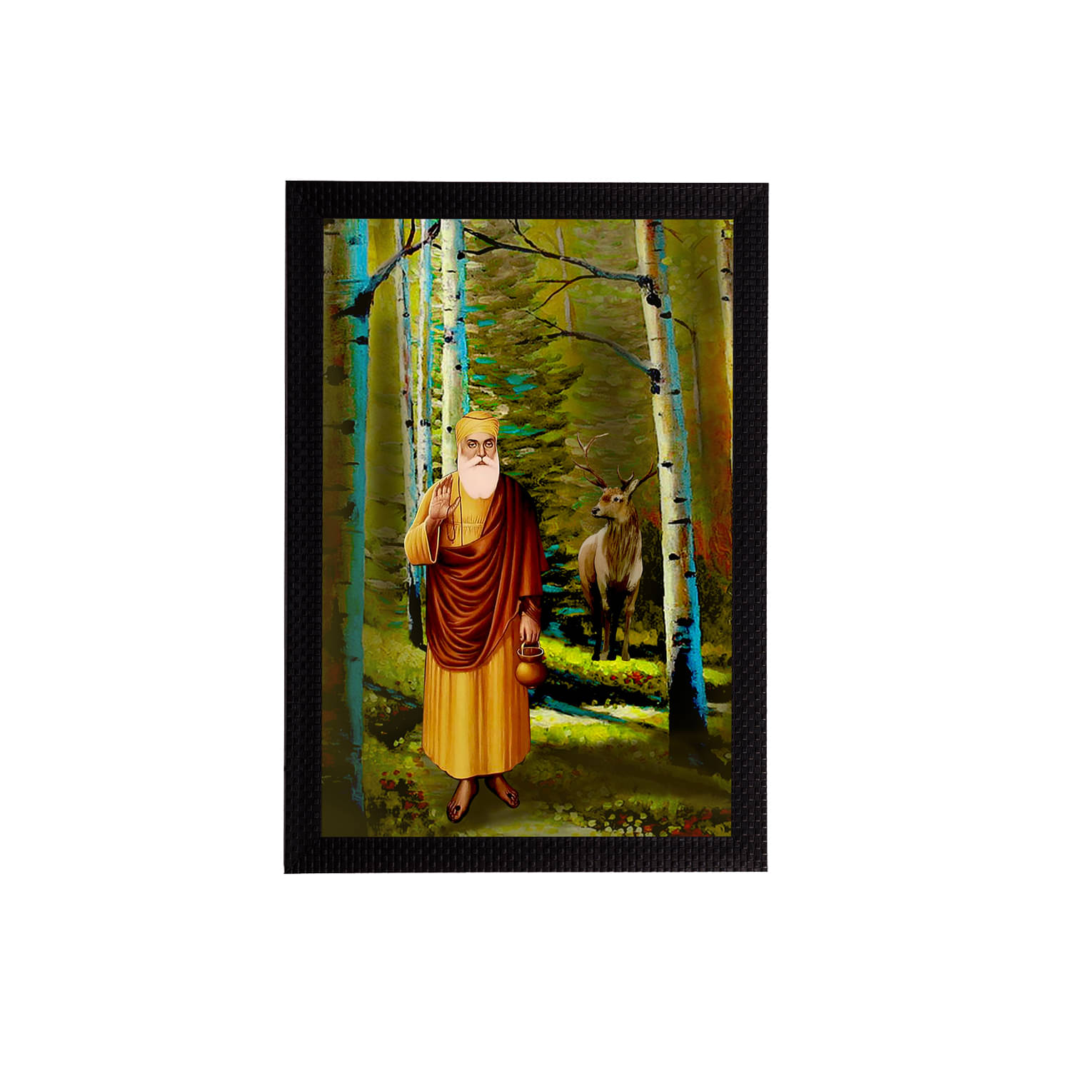 eCraftIndia Multicoloured Guru Nanak Sahib Painting Wall Art With Frame     			eCraftIndia Multicoloured Guru Nanak Sahib Painting Wall Art With Frame
