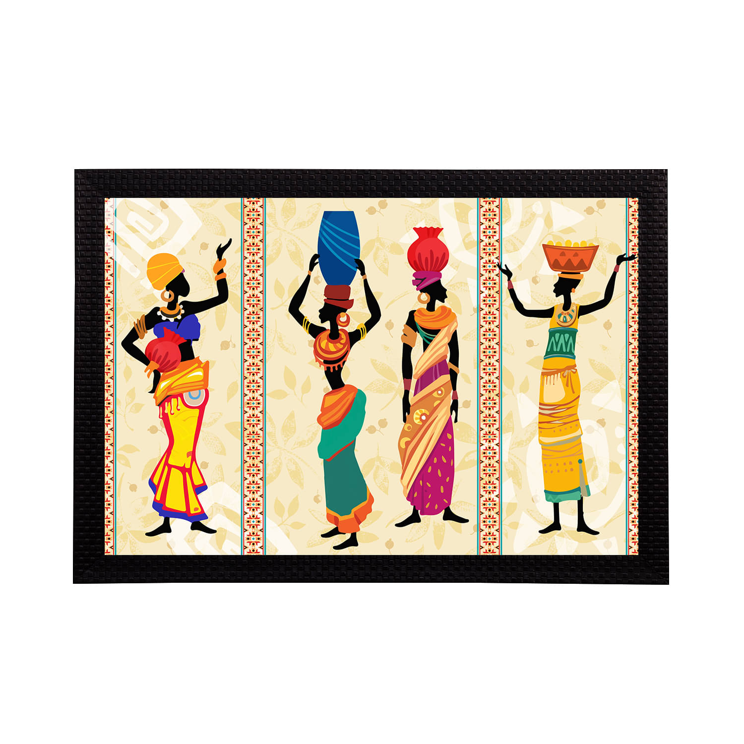 eCraftIndia Beige & Yellow Tribal Theme Satin Matt Texture UV Art Painting eCraftIndia Beige & Yellow Tribal Theme Satin Matt Texture UV Art Painting
