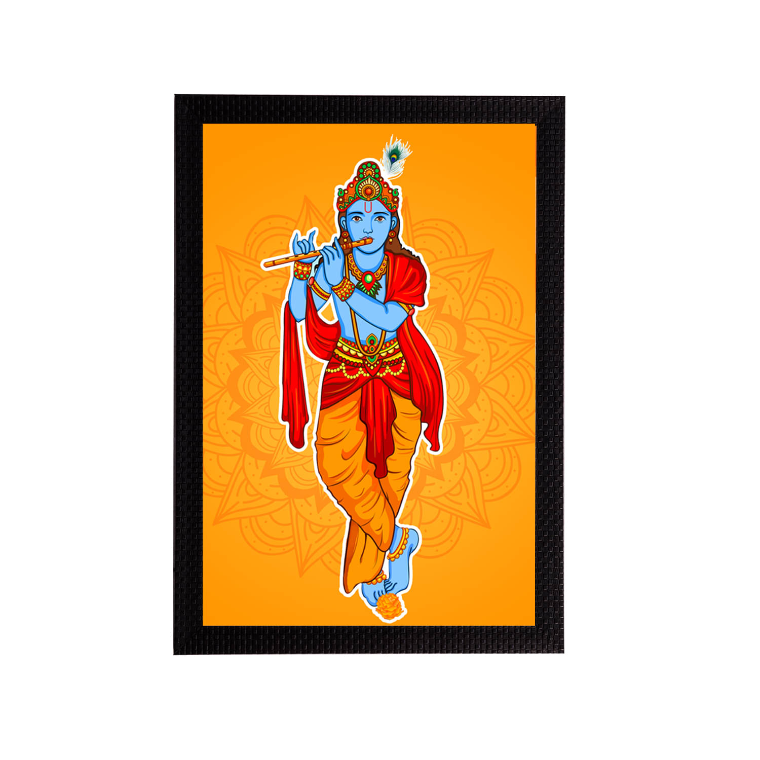     			eCraftIndia Lord Krishna Satin Matt Texture UV Art Painting