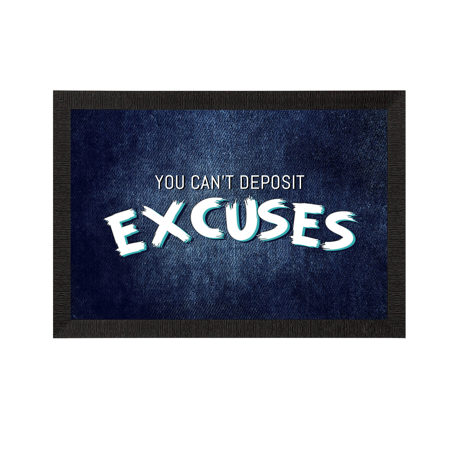     			eCraftIndia Navy Blue & White Motivational Quote Satin Matte Texture UV Wall Painting