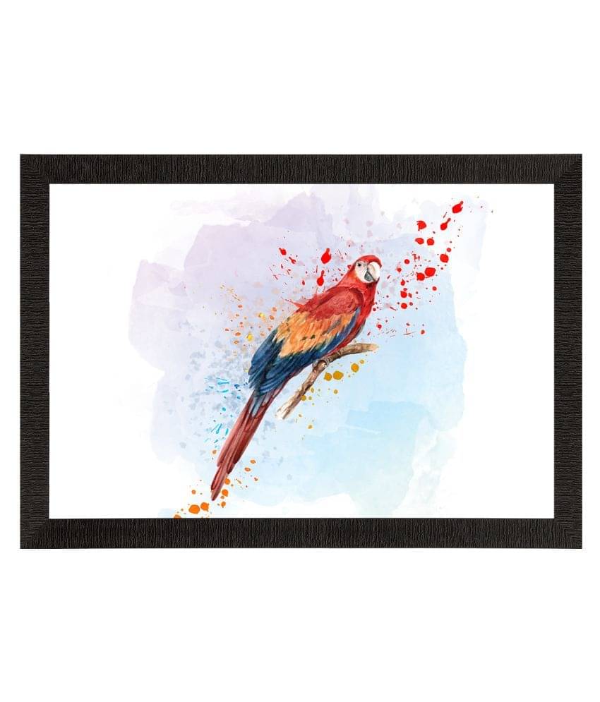 eCraftIndia Multicoloured Parrot Satin Matte Texture UV Wall Painting eCraftIndia Multicoloured Parrot Satin Matte Texture UV Wall Painting