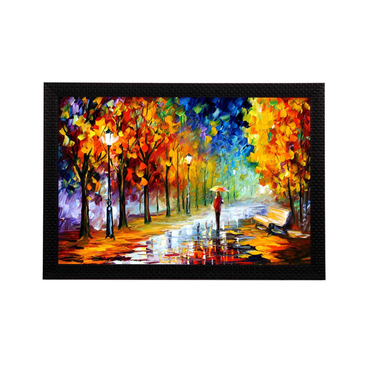     			eCraftIndia Multicoloured Alone Person UV Wall Art