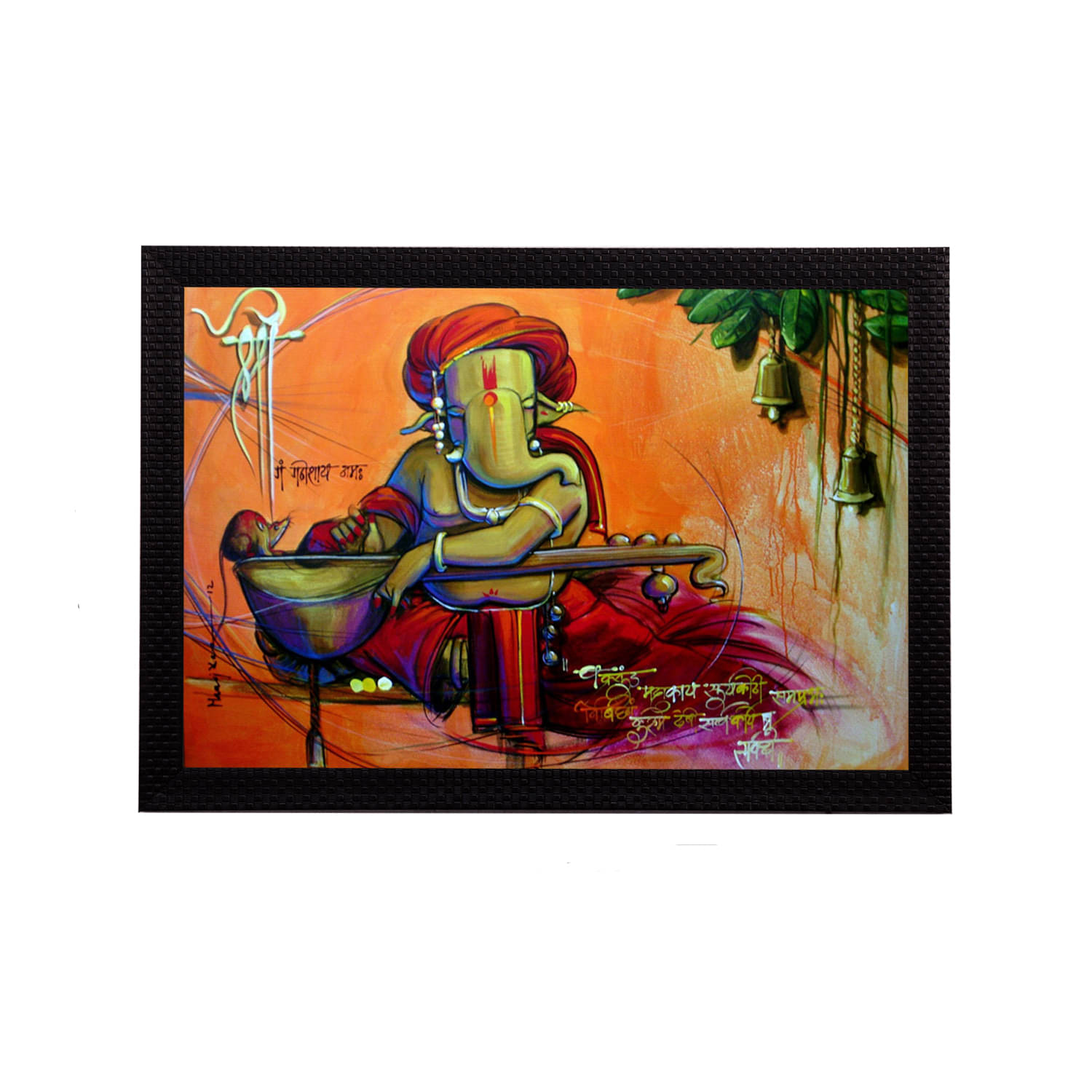     			eCraftIndia Multicoloured Lord Ganesha UV Wall Art