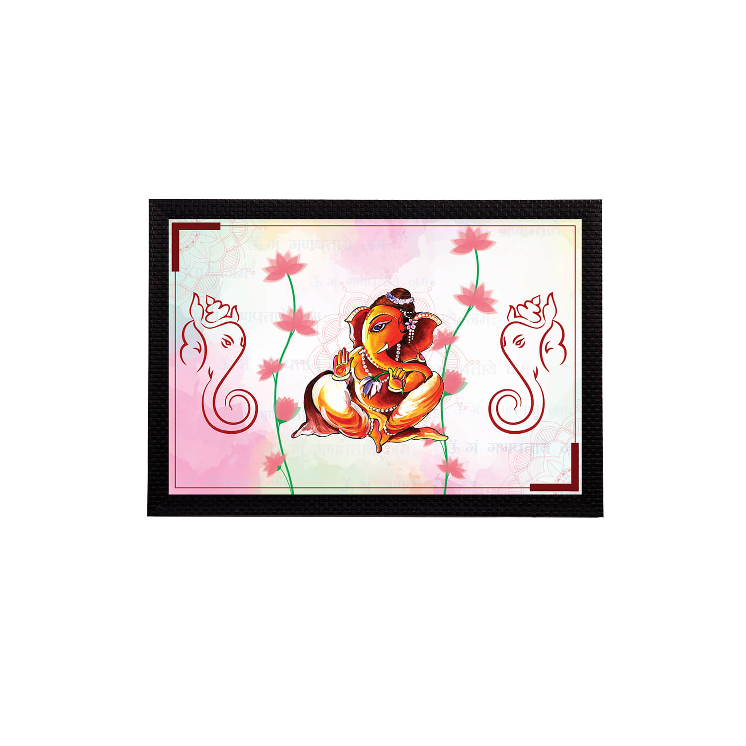 eCraftIndia Orange & Pink Lord Ganesha Satin Matt Textured UV Wall Art eCraftIndia Orange & Pink Lord Ganesha Satin Matt Textured UV Wall Art