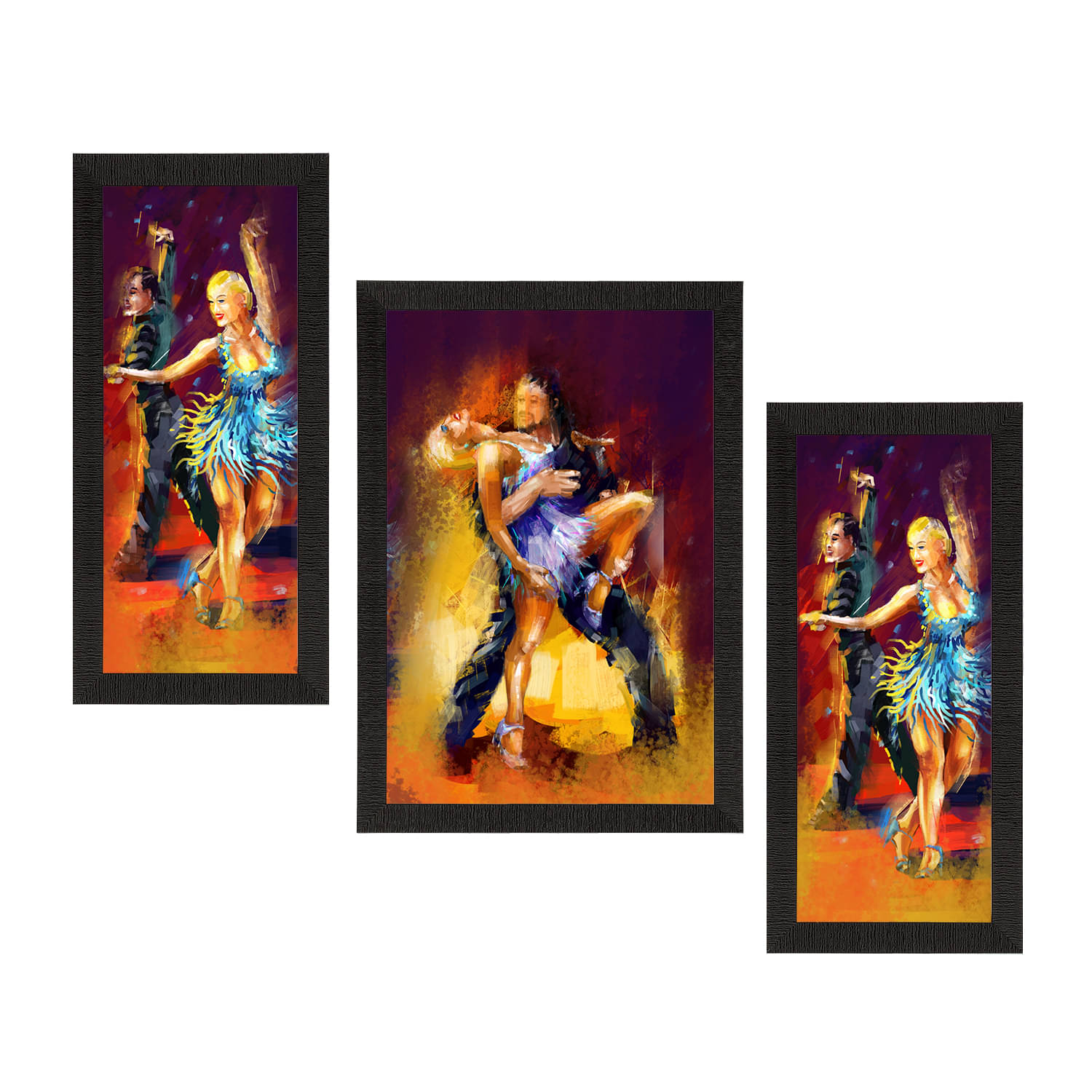 eCraftIndia Set of 3 Dancing Couple Satin Matte Texture UV Art Painting eCraftIndia Set of 3 Dancing Couple Satin Matte Texture UV Art Painting