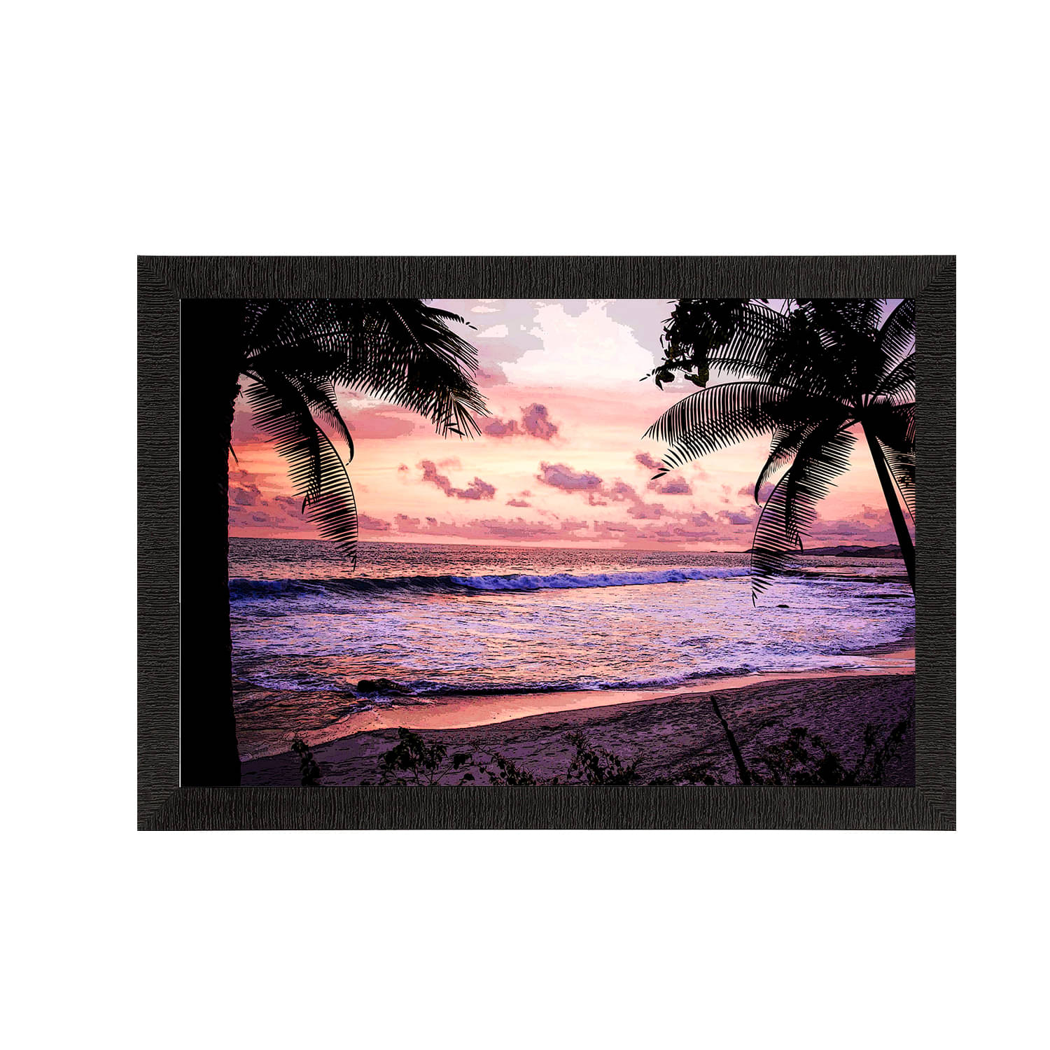 eCraftIndia Pink & Black Delightful Sea View Satin Matte Texture UV Wall Painting eCraftIndia Pink & Black Delightful Sea View Satin Matte Texture UV Wall Painting