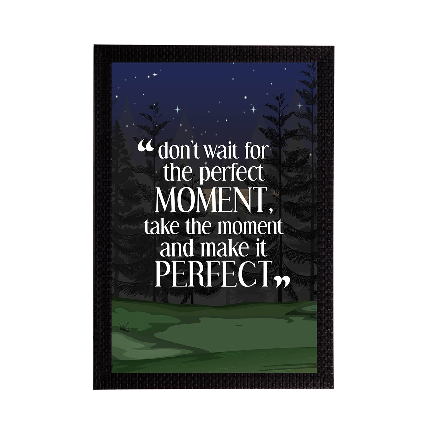 eCraftIndia Blue & White "Dont Wait For The Perfect Moment, Take The Moment And Make it Perfect" Quote Painting eCraftIndia Blue & White "Dont Wait For The Perfect Moment, Take The Moment And Make it Perfect" Quote Painting