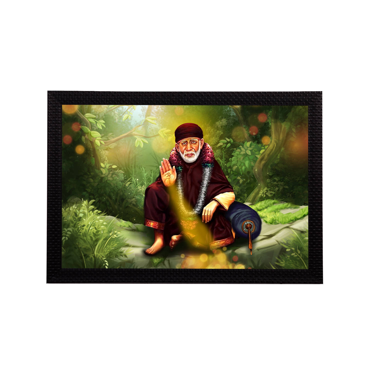     			eCraftIndia Sai Baba Satin Matt Texture UV Art Painting