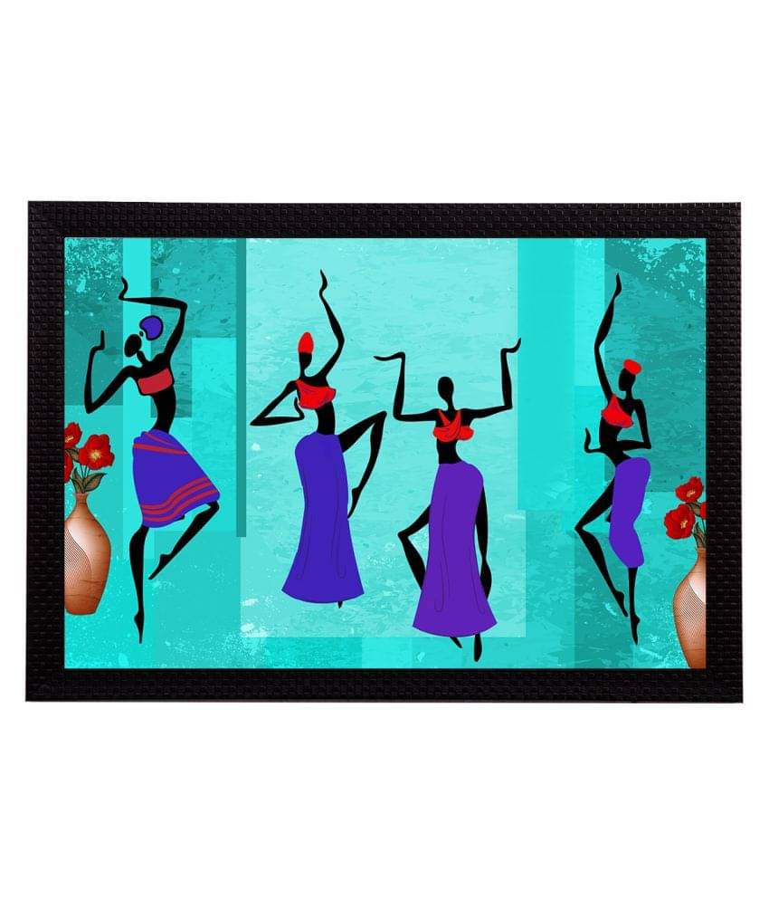 eCraftIndia Teal-Blue & Black Tribal Theme Satin Matt Texture UV Art Painting eCraftIndia Teal-Blue & Black Tribal Theme Satin Matt Texture UV Art Painting