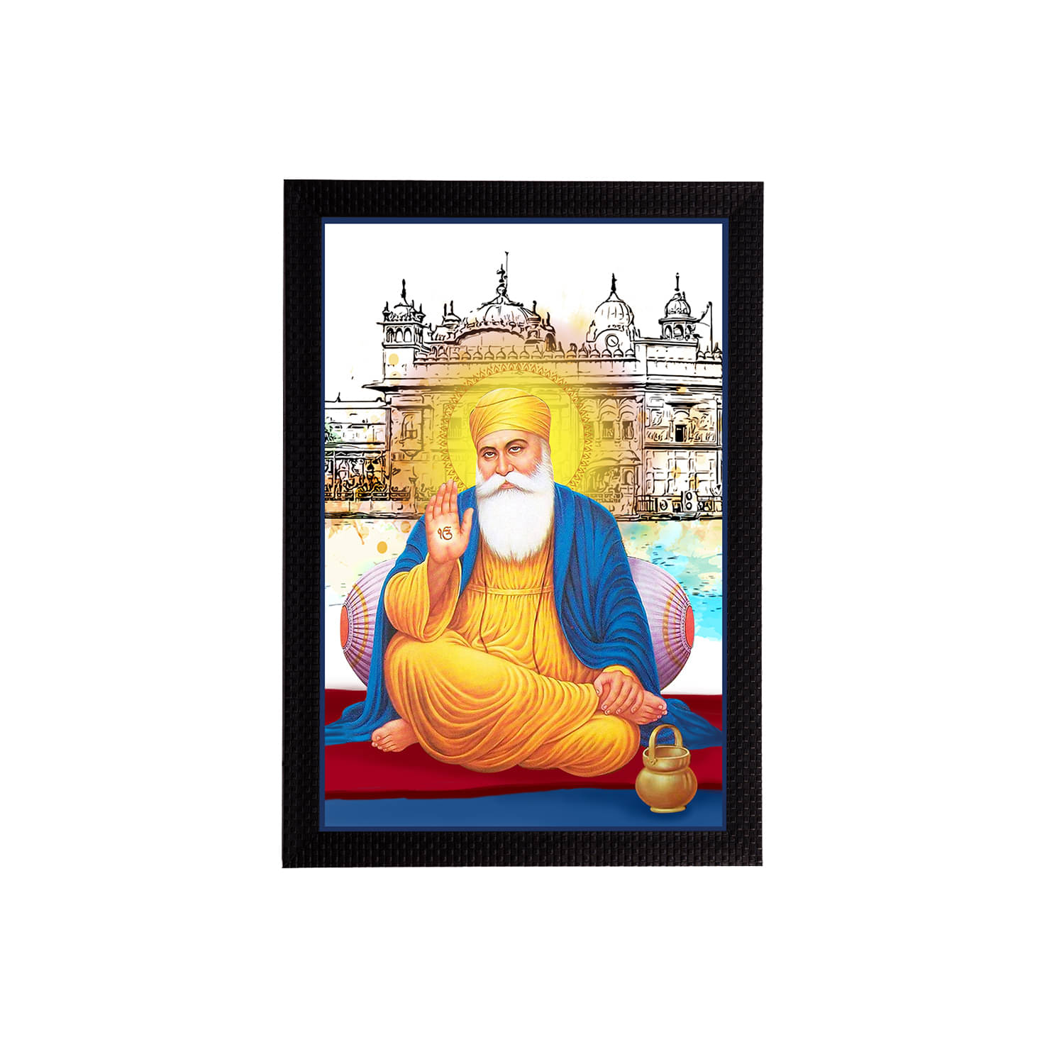     			eCraftIndia Multicoloured Guru Nanak Sahib Painting Wall Art With Frame