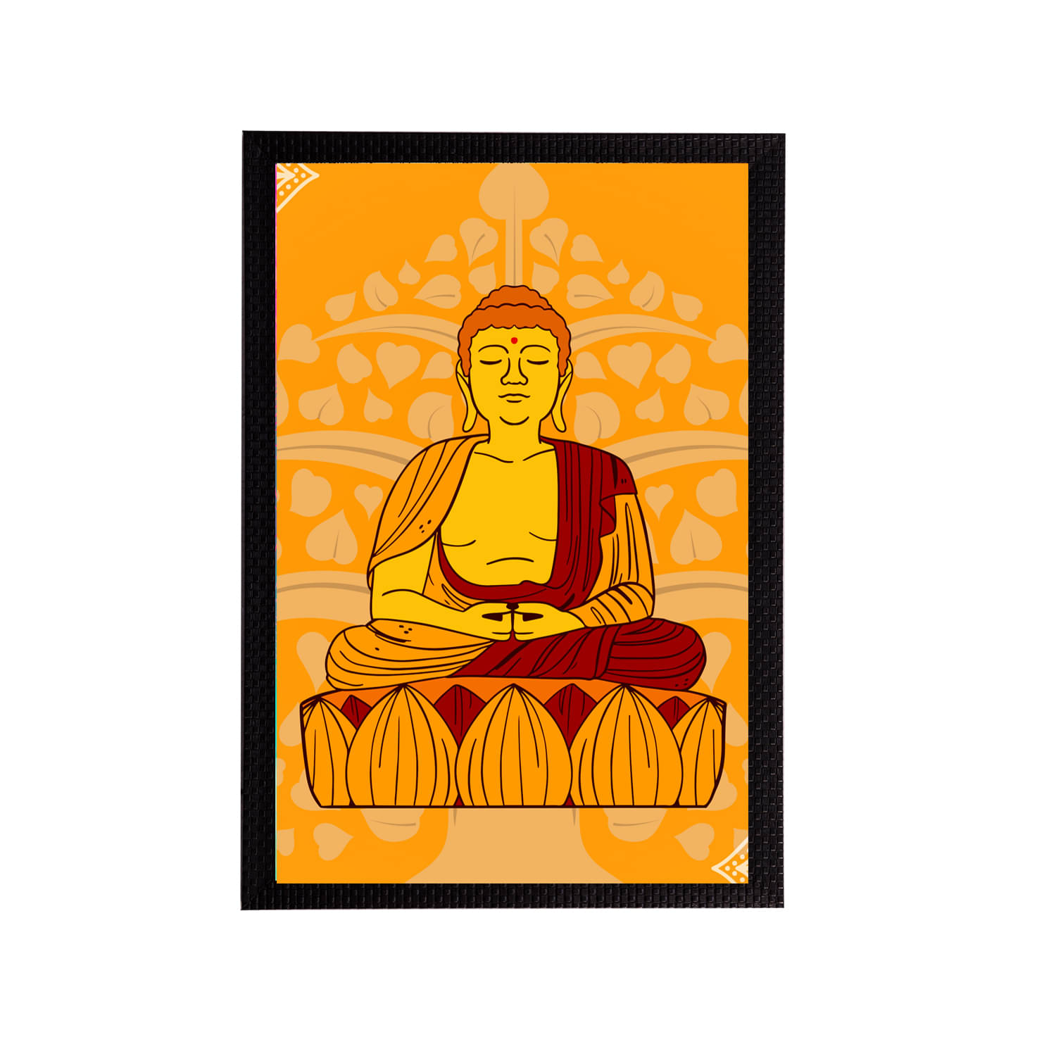 eCraftIndia Yellow & Orange Meditating Lord Buddha Satin Matt Texture UV Art Painting eCraftIndia Yellow & Orange Meditating Lord Buddha Satin Matt Texture UV Art Painting