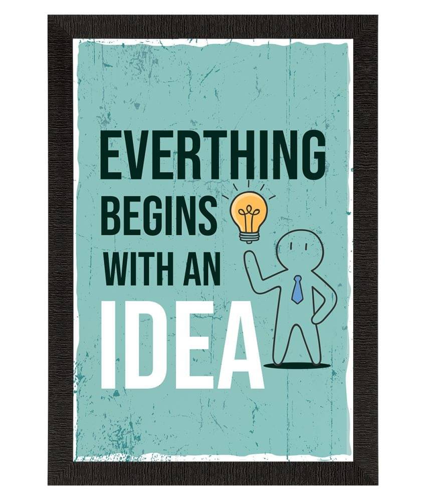     			eCraftIndia Mint Green & Black Motivational Quote Satin Matte Texture UV Wall Painting