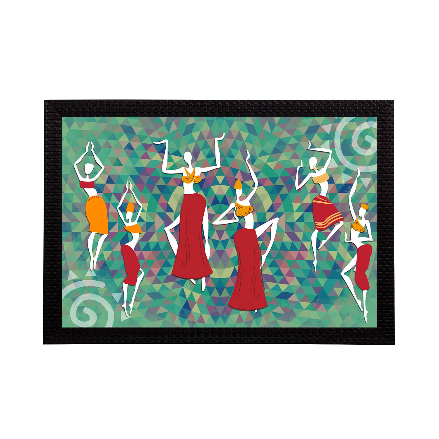     			eCraftIndia Green & Yellow Tribal Theme Satin Matt Texture UV Art Painting