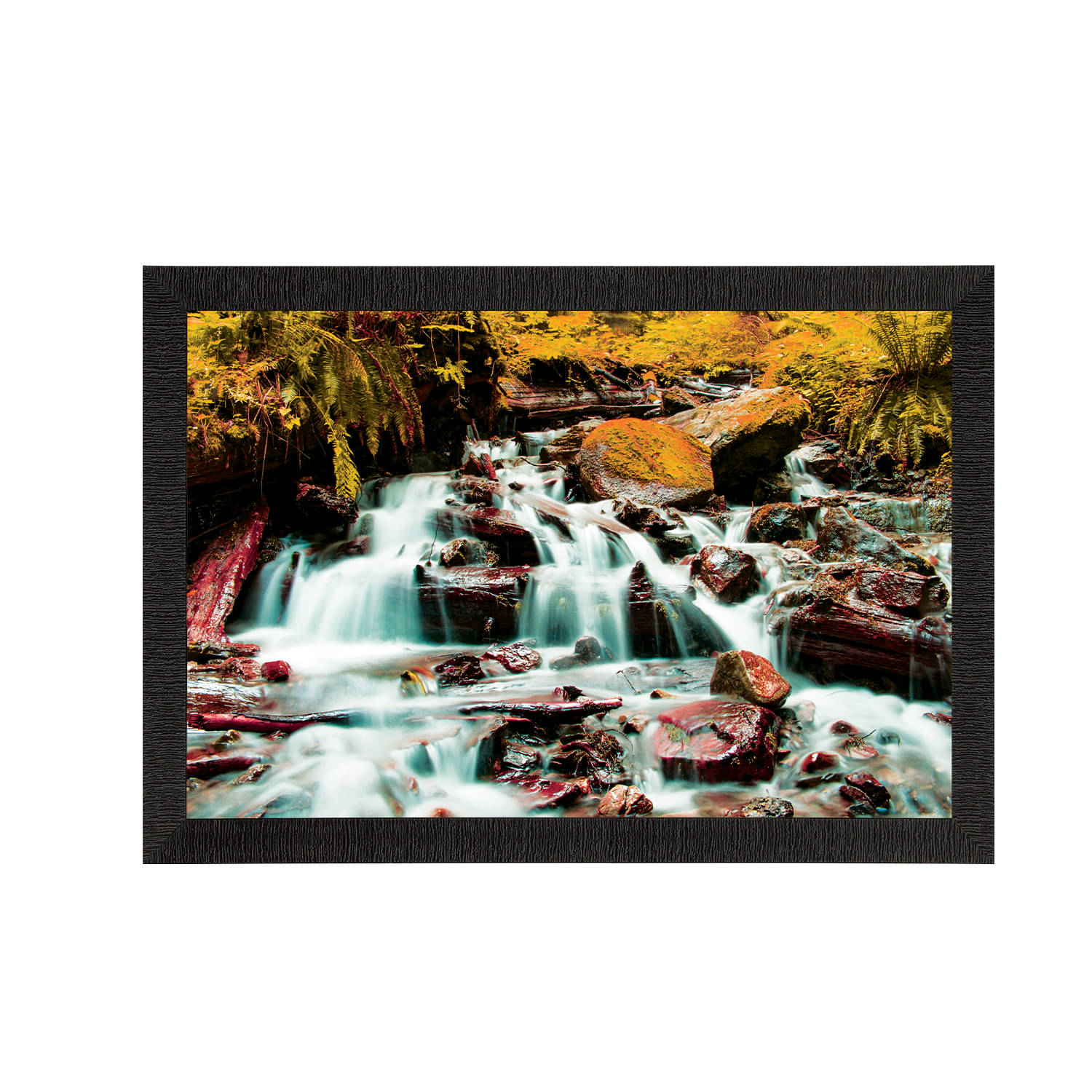 eCraftIndia Brown & Green Waterfall View Satin Matte Texture UV Wall Painting eCraftIndia Brown & Green Waterfall View Satin Matte Texture UV Wall Painting