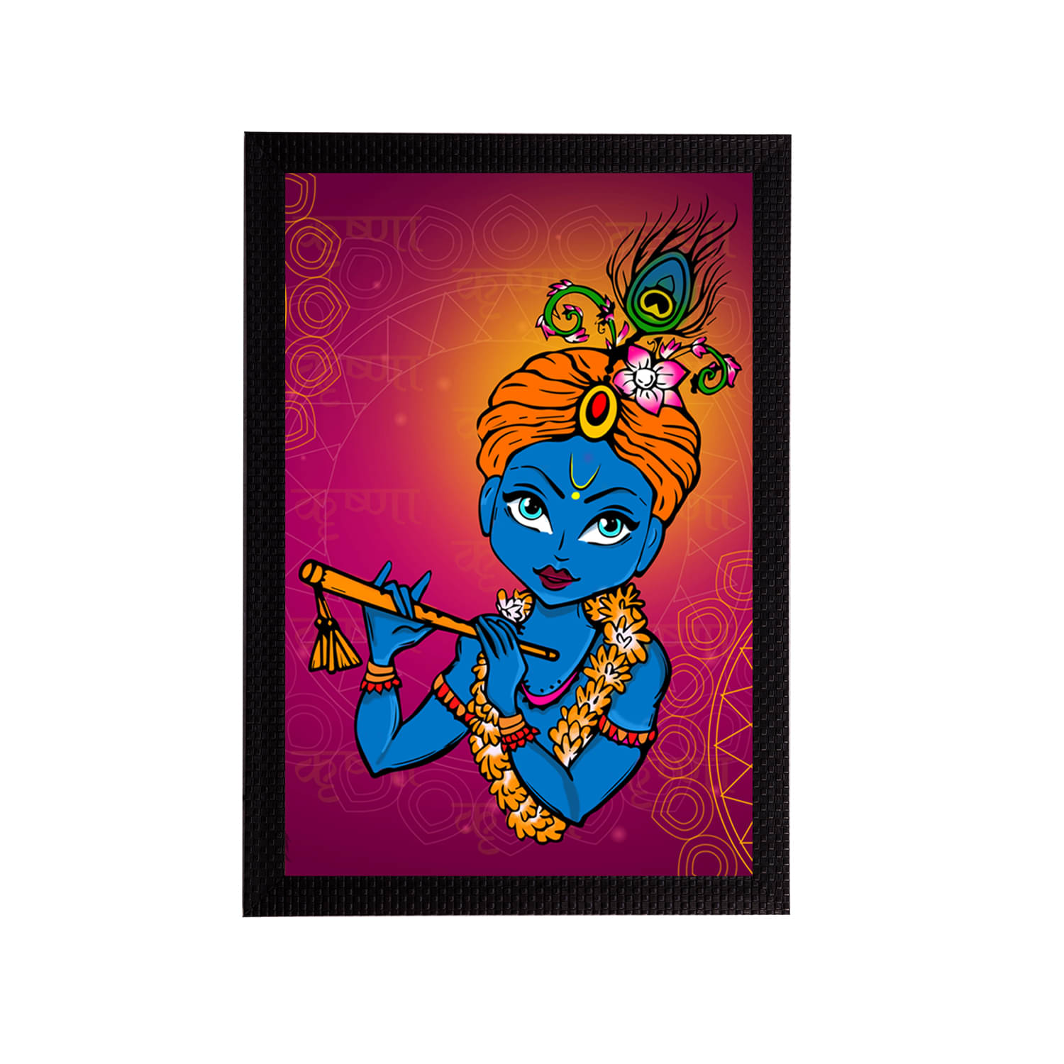     			eCraftIndia Lord Krishna Satin Matt Texture UV Art Painting