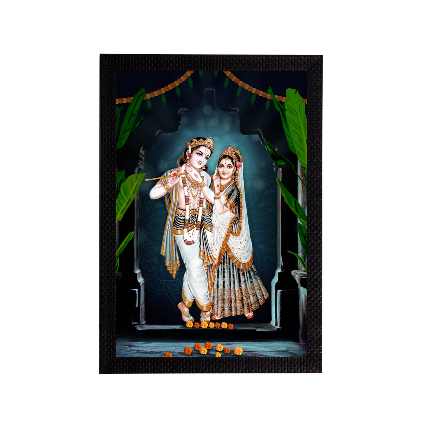     			eCraftIndia Lord Krishna Satin Matt Texture UV Art Painting
