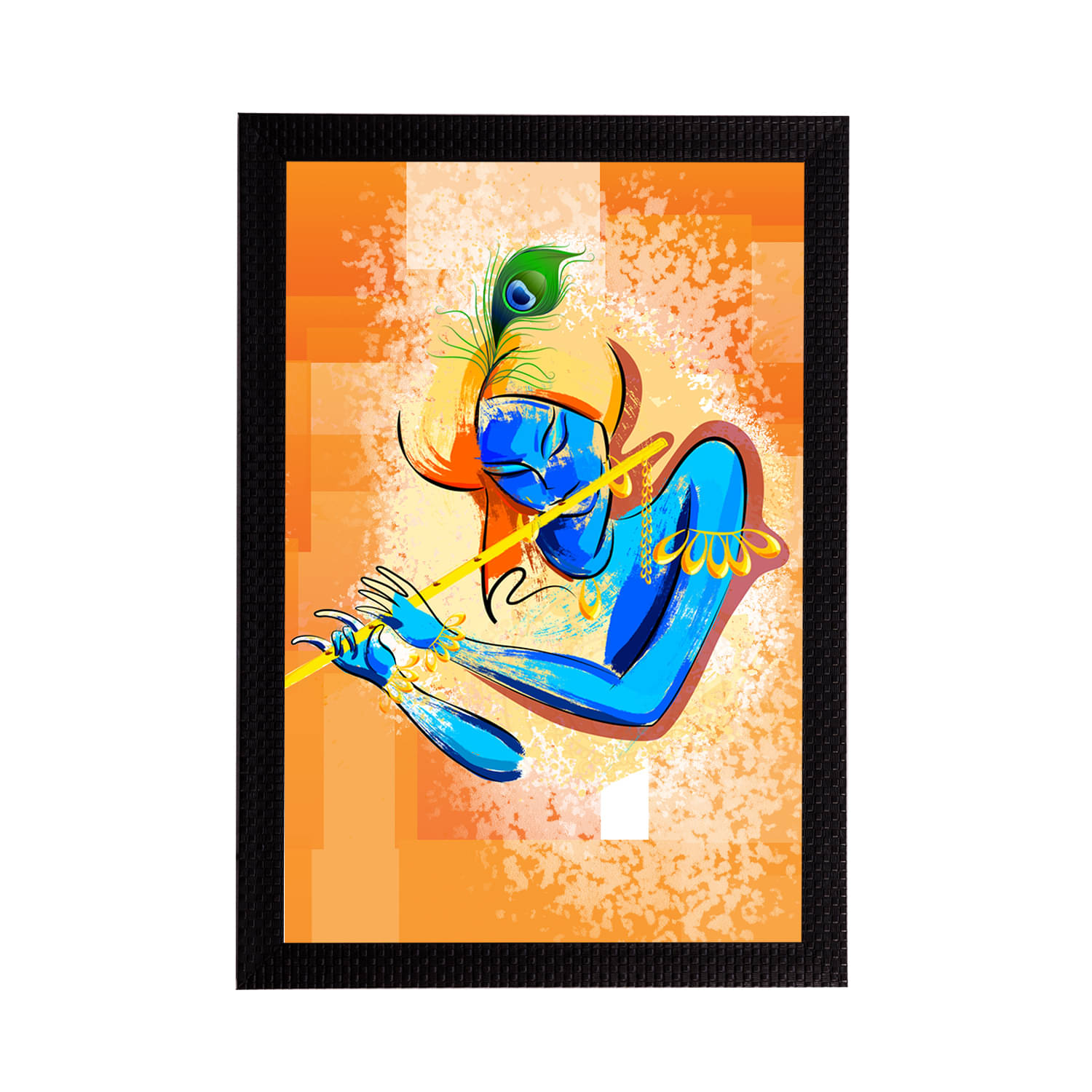 eCraftIndia Multi-Coloured Satin Matt Texture Lord Krishna UV Wall Art eCraftIndia Multi-Coloured Satin Matt Texture Lord Krishna UV Wall Art