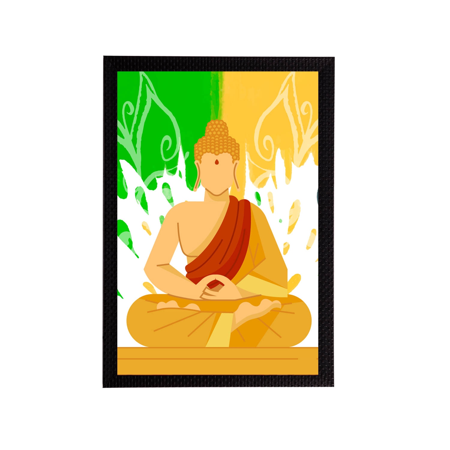 eCraftIndia Green & Yellow Meditating Lord Buddha Satin Matt Texture UV Art Painting eCraftIndia Green & Yellow Meditating Lord Buddha Satin Matt Texture UV Art Painting