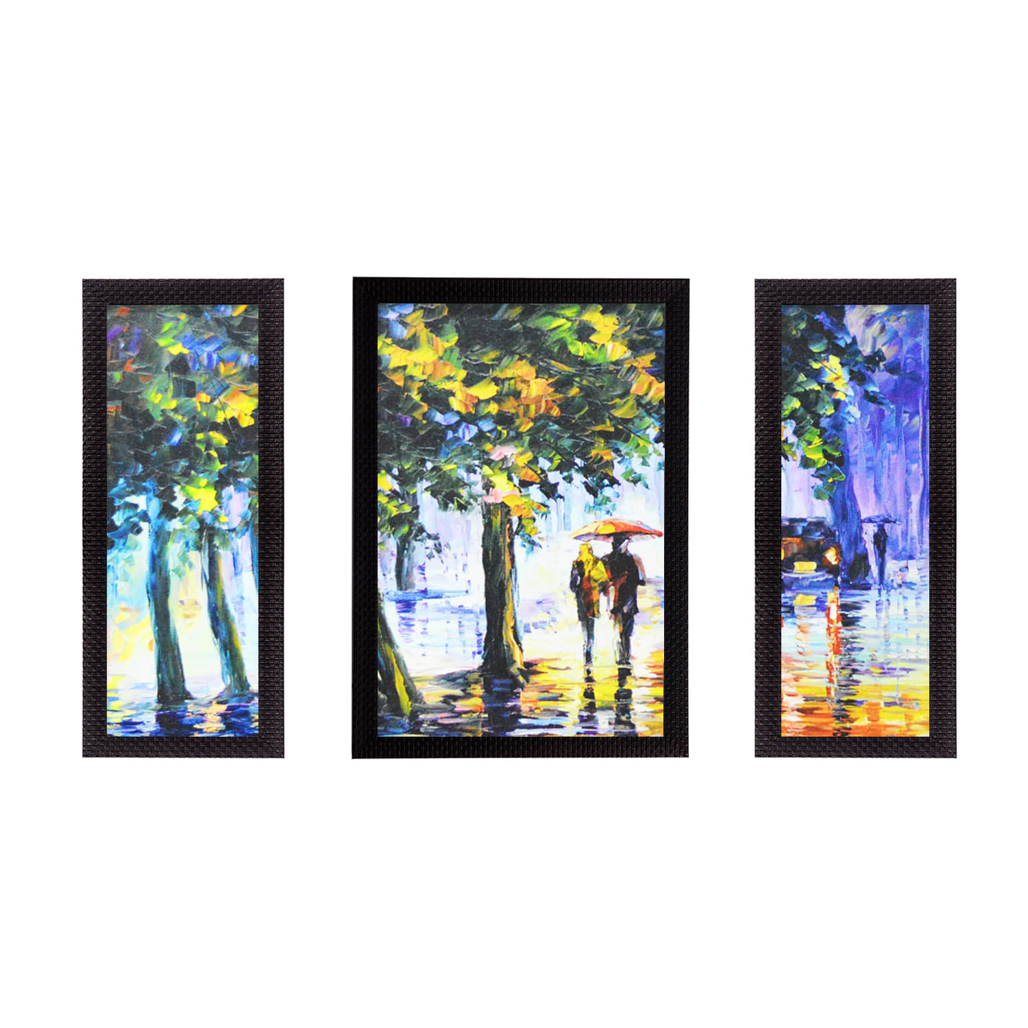     			eCraftIndia Set of 3 Multicoloured Loving Couple UV Wall Art