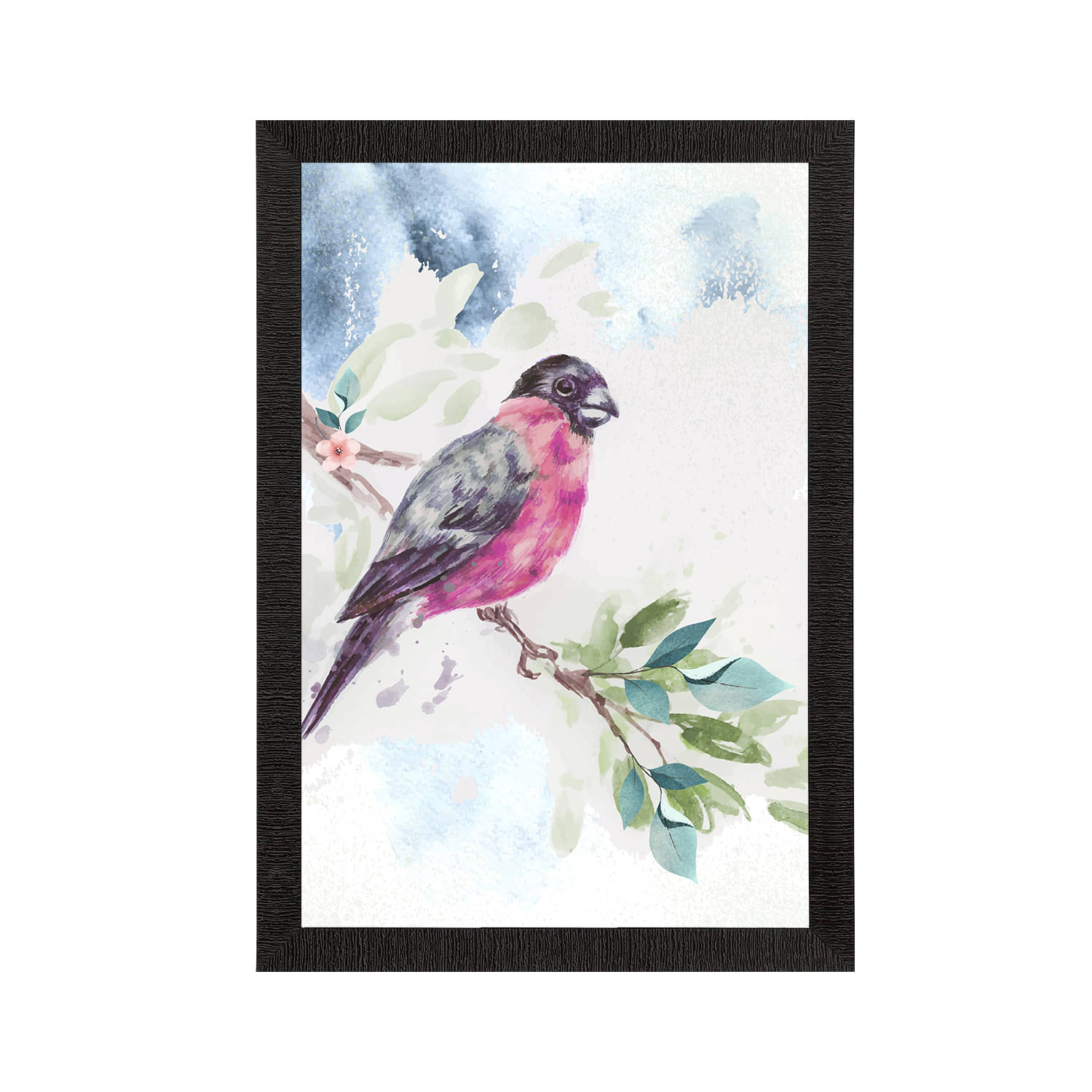    			eCraftIndia Off-White & Pink Bird Satin Matte Texture UV Wall Painting