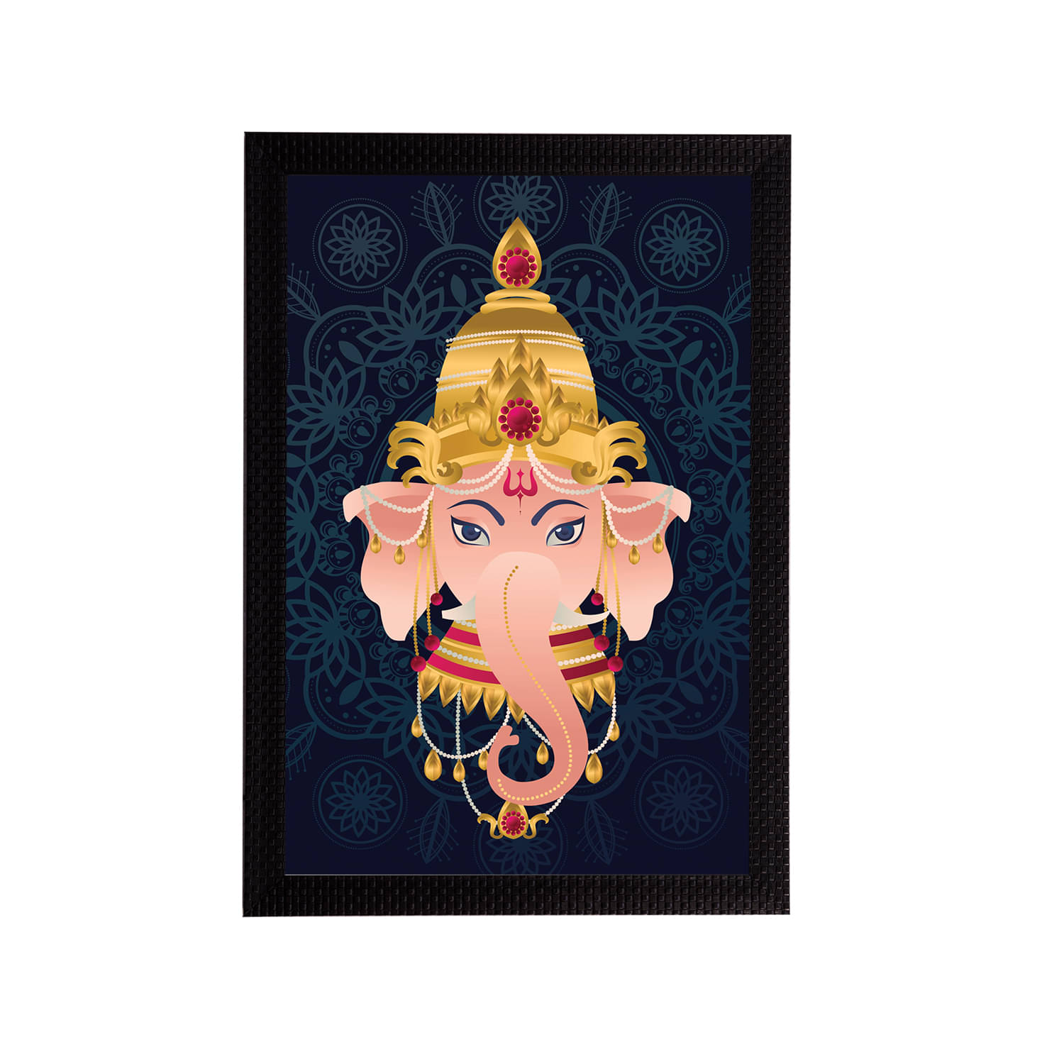 eCraftIndia Navy Blue & Cream Lord Ganesha Satin Matt Textured UV Wall Art eCraftIndia Navy Blue & Cream Lord Ganesha Satin Matt Textured UV Wall Art