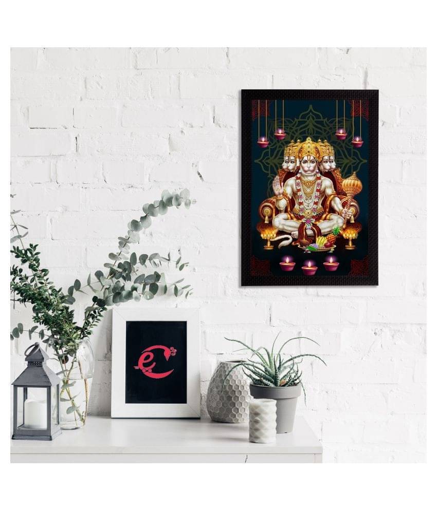 eCraftIndia Panch Mukhi Lord Hanuman Satin Matt Texture UV Art Painting eCraftIndia Panch Mukhi Lord Hanuman Satin Matt Texture UV Art Painting