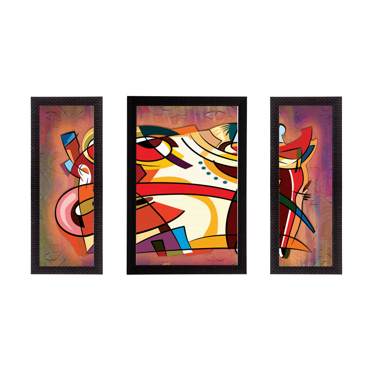 eCraftIndia Set of 3 Abstract Satin Matt Texture UV Art Painting eCraftIndia Set of 3 Abstract Satin Matt Texture UV Art Painting