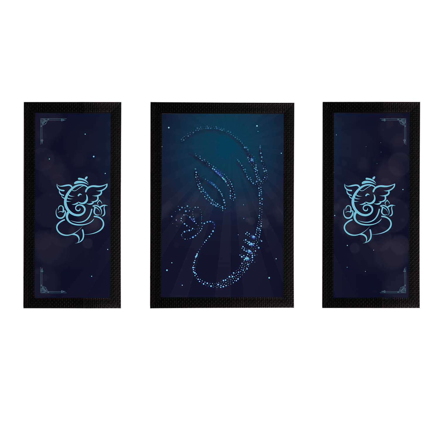 eCraftIndia Set of 3 Blue Radha Krishna Satin Matt Textured UV Wall Arts eCraftIndia Set of 3 Blue Radha Krishna Satin Matt Textured UV Wall Arts