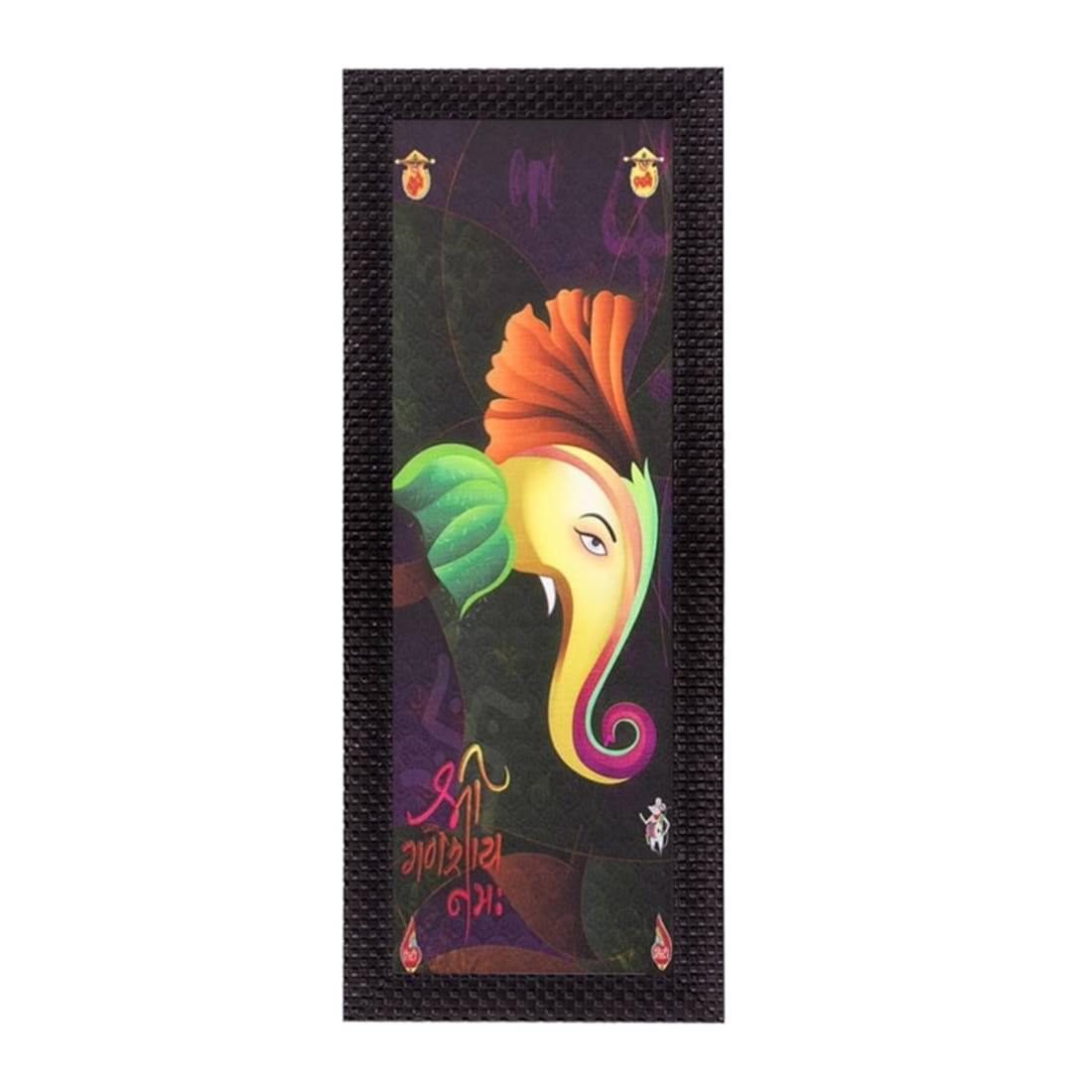 eCraftIndia Yellow & Green Face Of Lord Ganesha Satin Matt Texture UV Wall Art eCraftIndia Yellow & Green Face Of Lord Ganesha Satin Matt Texture UV Wall Art