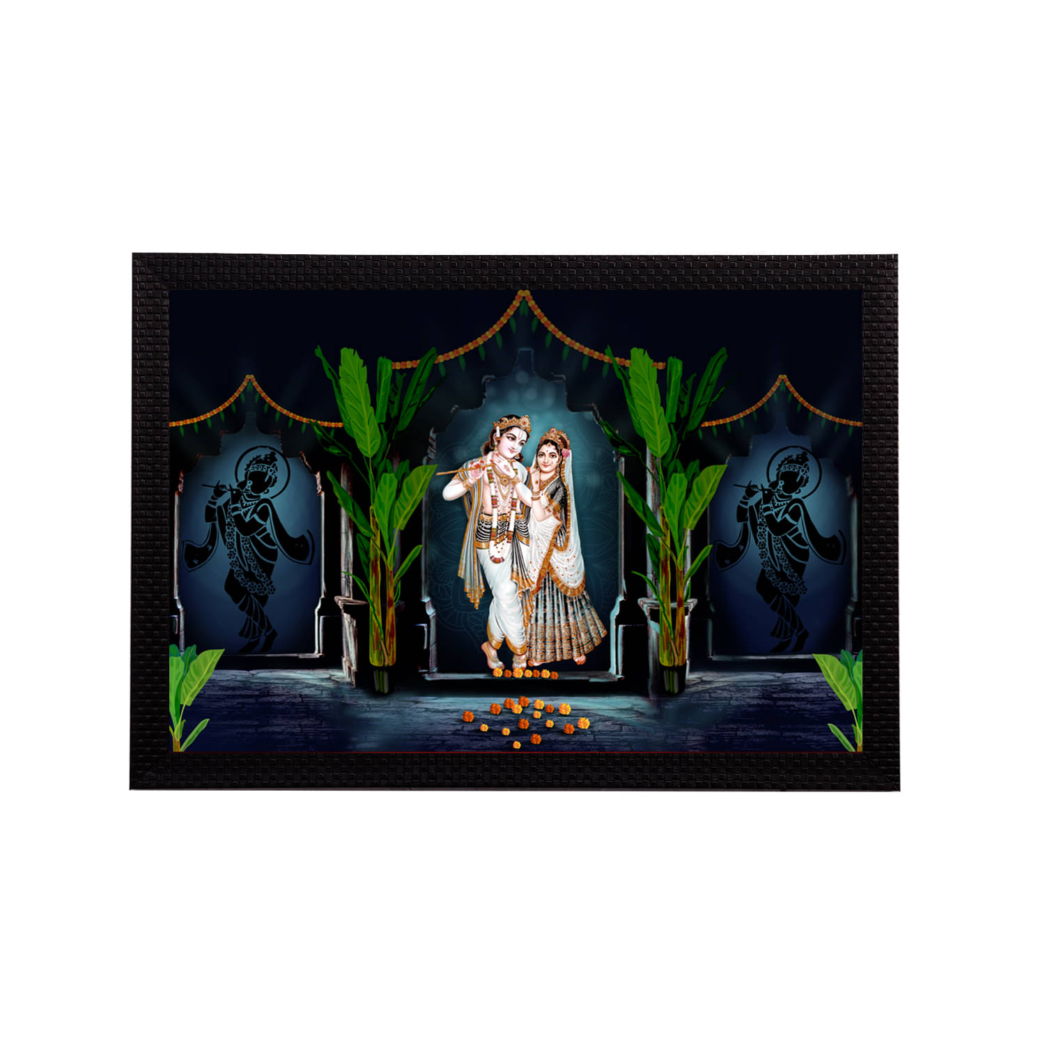     			eCraftIndia Lord Krishna Satin Matt Texture UV Art Painting